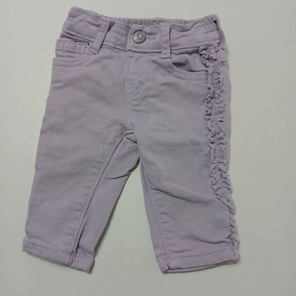 Gymboree Baby Toddler Girls 0-3M Skinny Leg Jeans Purple Stretch Pockets Denim‎
